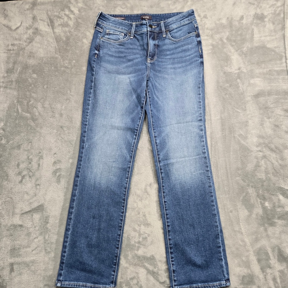 NYDJ Marilyn Straight Leg Jeans Blue Medium Wash Denim Womens Size 6 32W